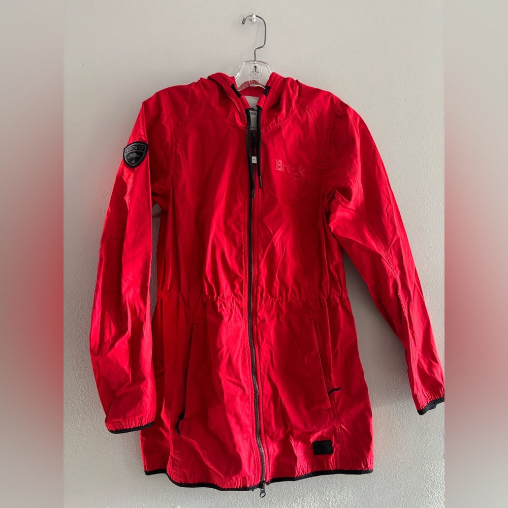Roots 73 Brock University Red Lightweight Jacket Hood Embossed Size XS